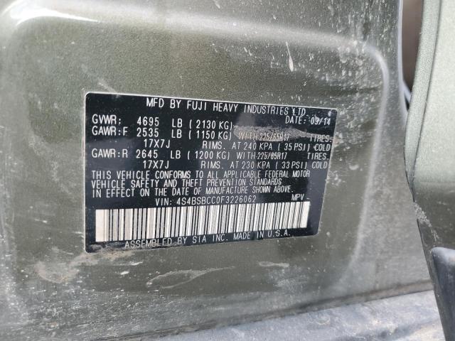 2015 SUBARU OUTBACK 2. 4S4BSBCC0F3226062