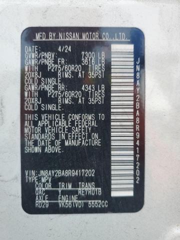 2024 NISSAN ARMADA SL JN8AY2BA8R9417202