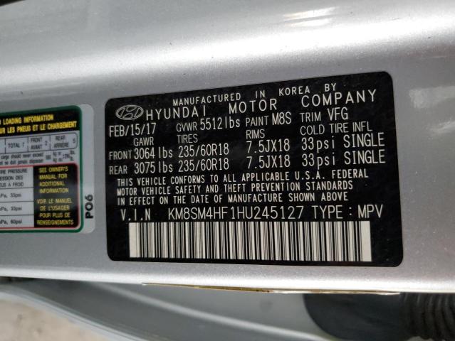 2017 HYUNDAI SANTA FE S - KM8SM4HF1HU245127