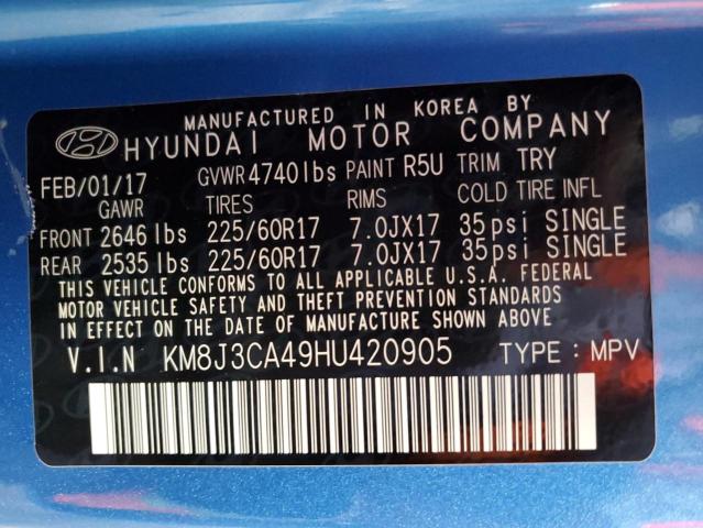 2017 HYUNDAI TUCSON LIM - KM8J3CA49HU420905