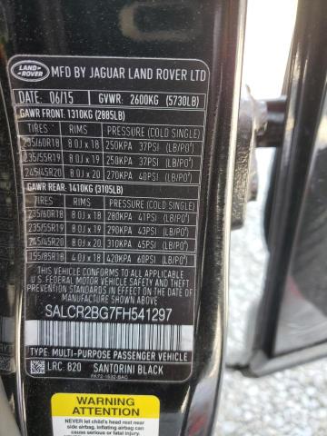 2015 LAND ROVER DISCOVERY SALCR2BG7FH541297