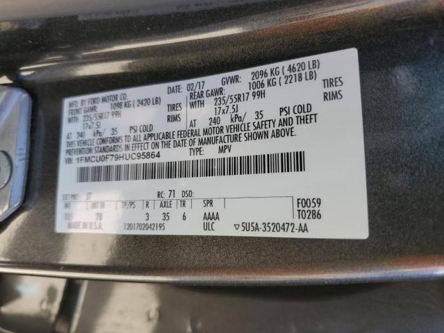 2017 FORD ESCAPE S 1FMCU0F79HUC95864