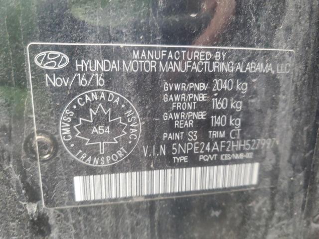 2017 HYUNDAI SONATA SE 5NPE24AF2HH527997