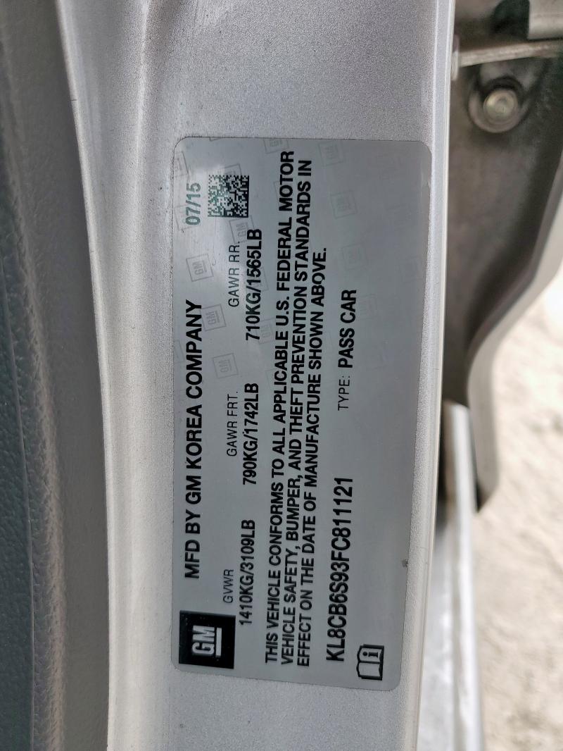 2015 CHEVROLET SPARK LS KL8CB6S93FC811121