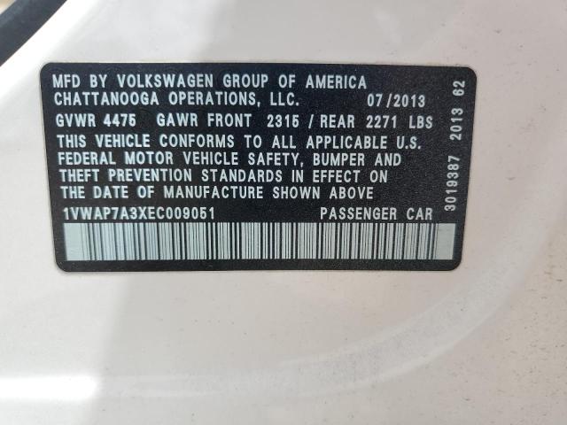 2014 VOLKSWAGEN PASSAT S - 1VWAP7A3XEC009051