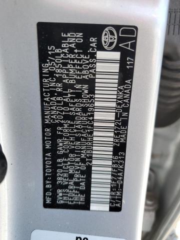 2015 TOYOTA COROLLA L - 2T1BURHE1FC419653