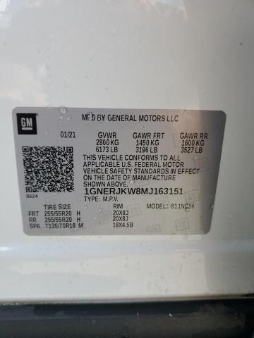 2021 CHEVROLET TRAVERSE R 1GNERJKW8MJ163151