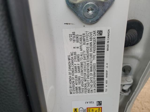 2022 HONDA CIVIC TOUR 2HGFE1F99NH328903