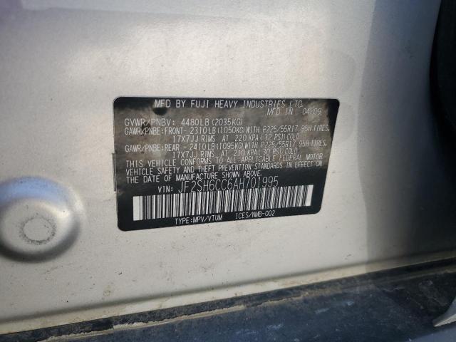 2010 SUBARU FORESTER 2 - JF2SH6CC6AH701995