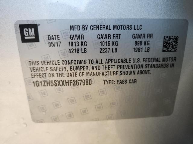 2017 CHEVROLET MALIBU PRE 1G1ZH5SXXHF267980