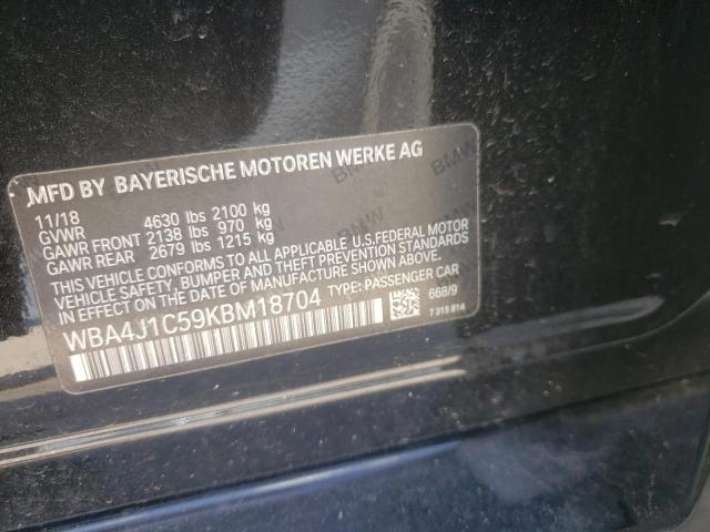 2019 BMW 430I GRAN WBA4J1C59KBM18704