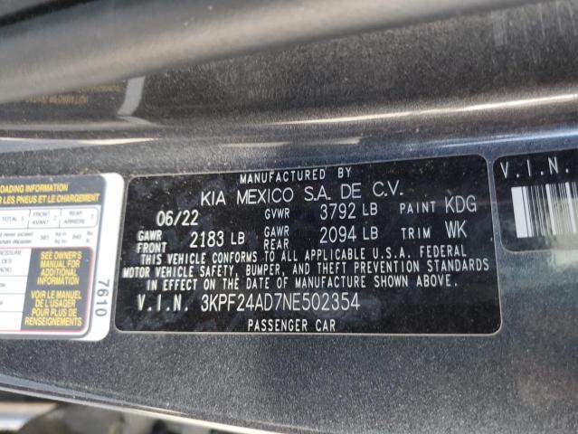 2022 KIA FORTE FE - 3KPF24AD7NE502354