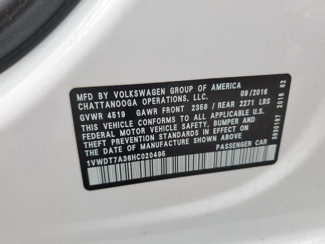 2017 VOLKSWAGEN PASSAT R-L 1VWDT7A36HC020495