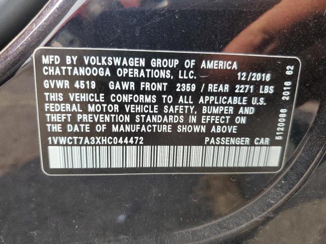 2017 VOLKSWAGEN PASSAT SEL 1VWCT7A3XHC044472