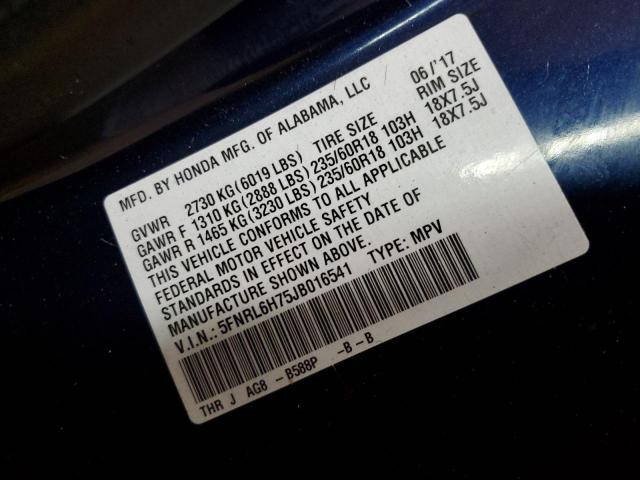 2018 HONDA ODYSSEY EX 5FNRL6H75JB016541