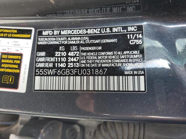 2015 MERCEDES-BENZ C 400 4MAT 55SWF6GB3FU031867