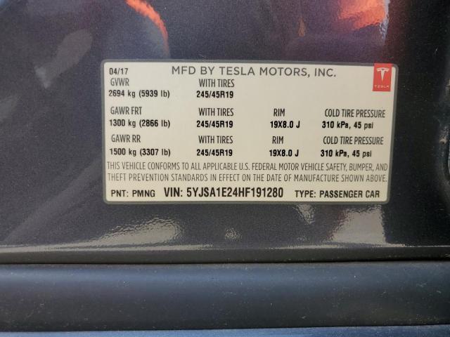 2017 TESLA MODEL S - 5YJSA1E24HF191280