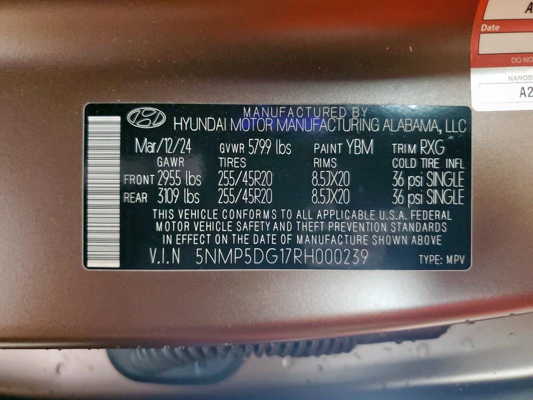 2024 HYUNDAI SANTA FE C - 5NMP5DG17RH000239