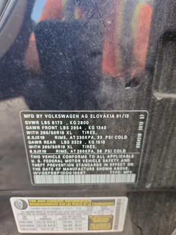2013 VOLKSWAGEN TOUAREG V6 - WVGEF9BP1DD010467