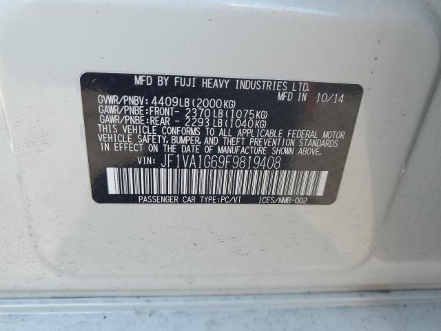 2015 SUBARU WRX LIMITE JF1VA1G69F9819408