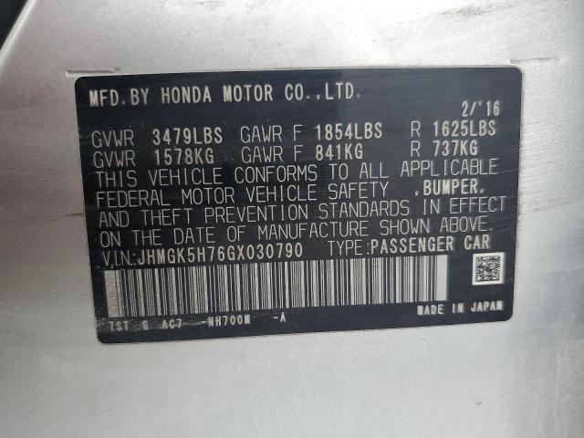 2016 HONDA FIT EX JHMGK5H76GX030790