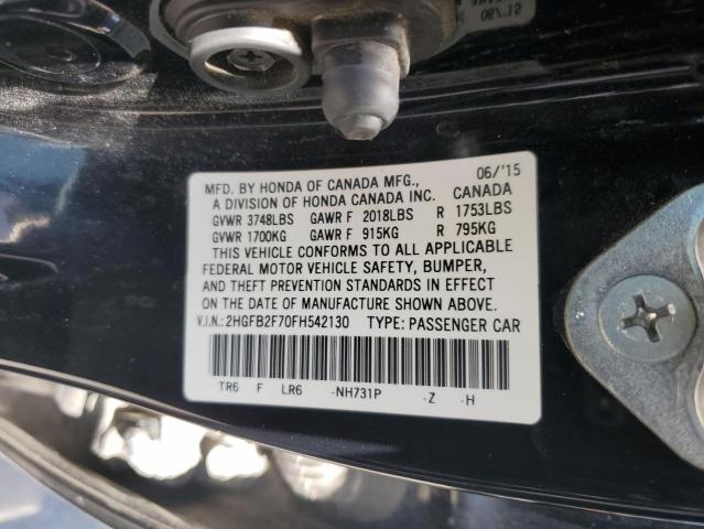 2015 HONDA CIVIC SE 2HGFB2F70FH542130