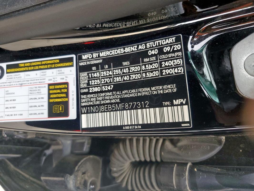 2021 MERCEDES-BENZ GLC COUPE - W1N0J8EB5MF877312