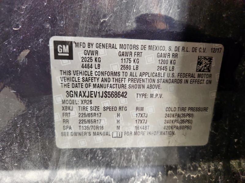 2018 CHEVROLET EQUINOX LT 3GNAXJEV1JS568642