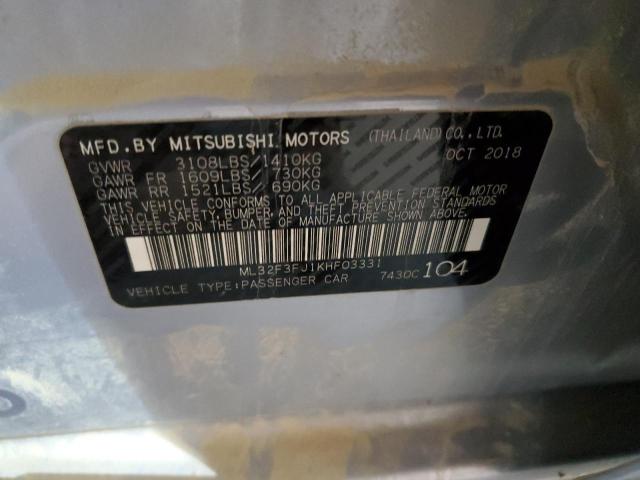 2019 MITSUBISHI MIRAGE G4 ML32F3FJ1KHF03331