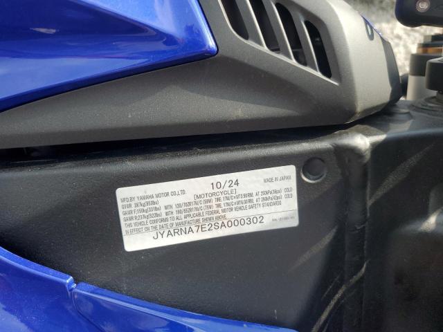 2025 YAMAHA YZF1000 JYARNA7E2SA000302