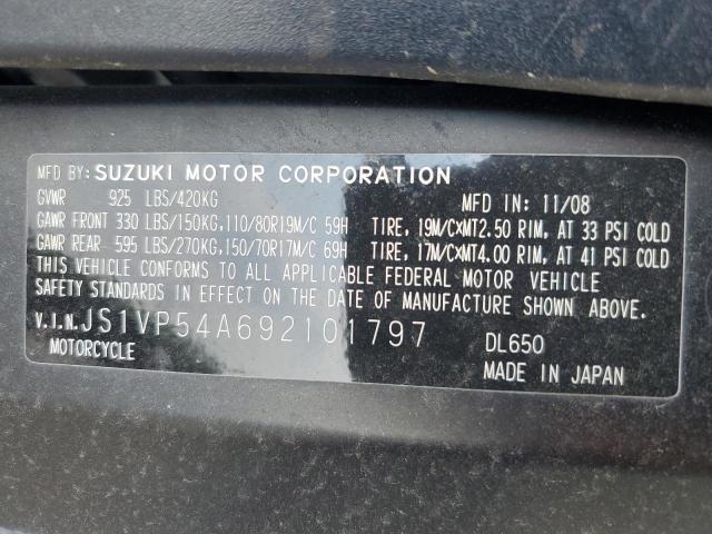 2009 SUZUKI DL650 JS1VP54A692101797