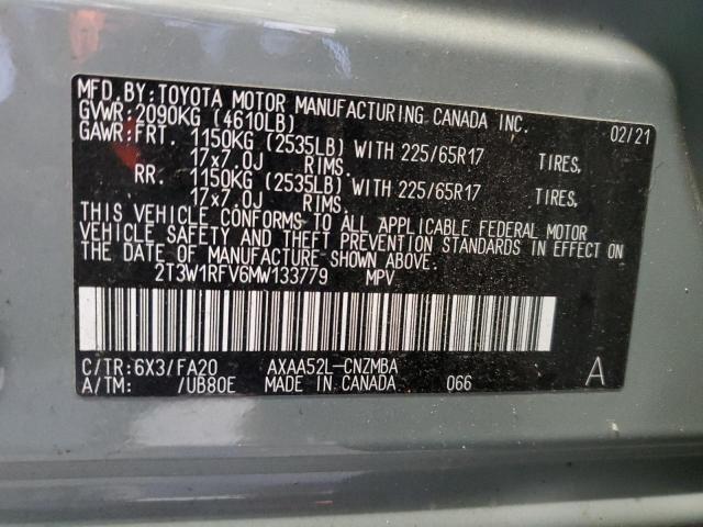 2021 TOYOTA RAV4 XLE - 2T3W1RFV6MW133779
