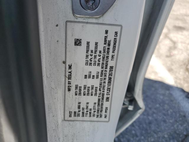 2022 TESLA MODEL 3 5YJ3E1EB6NF357898