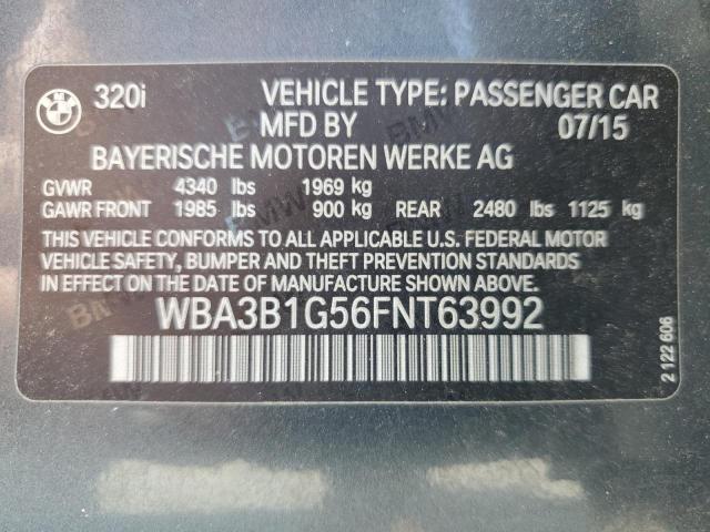 2015 BMW 320 I WBA3B1G56FNT63992