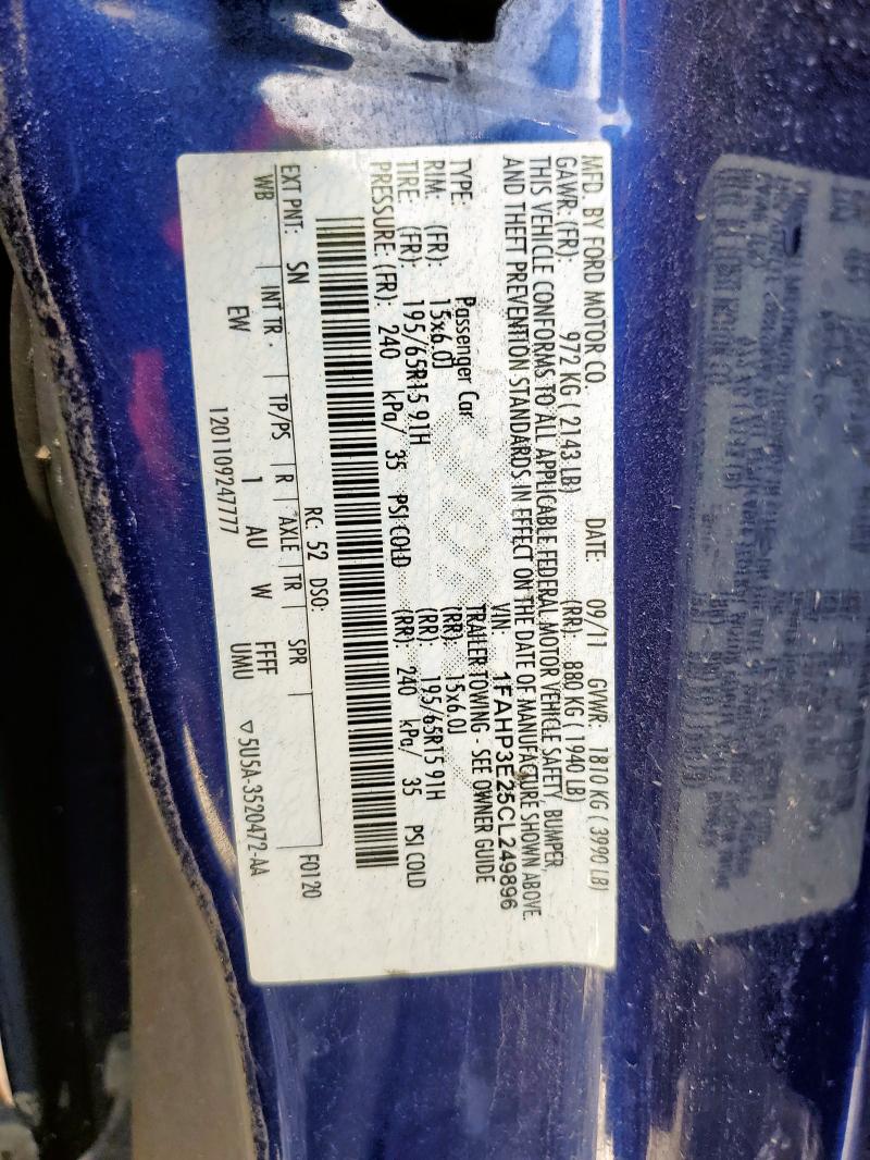 2012 FORD FOCUS S - 1FAHP3E25CL249896