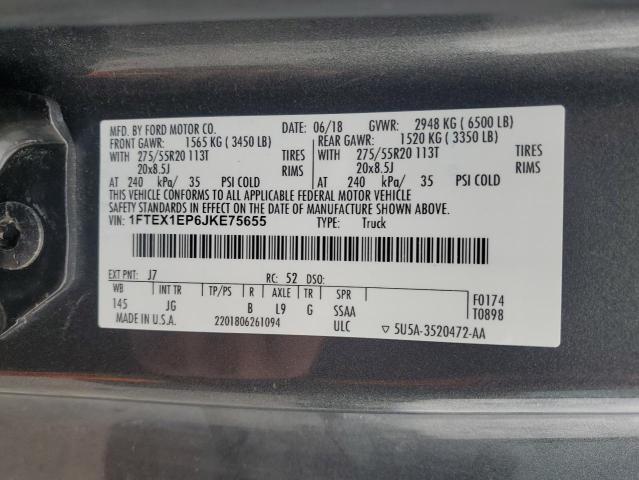 2018 FORD F150 SUPER - 1FTEX1EP6JKE75655