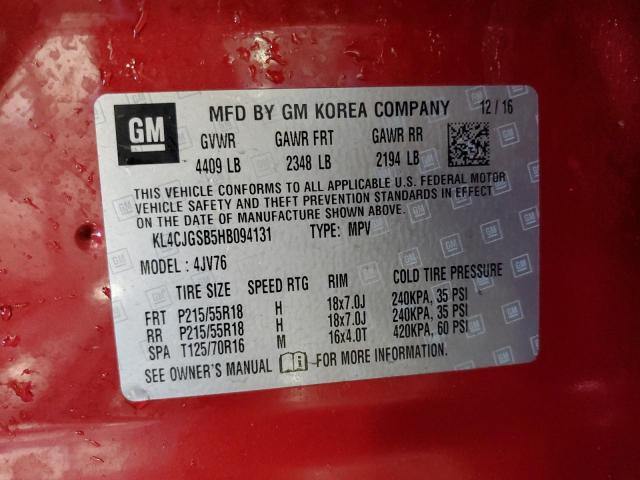 2017 BUICK ENCORE ESS KL4CJGSB5HB094131