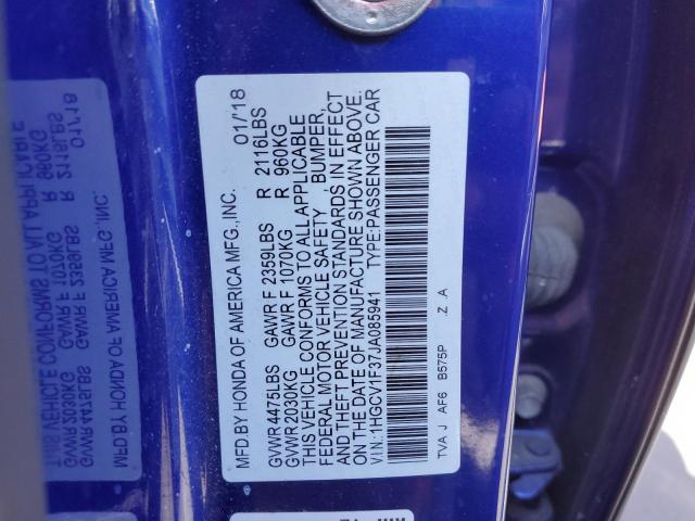 2018 HONDA ACCORD SPO - 1HGCV1F37JA085941
