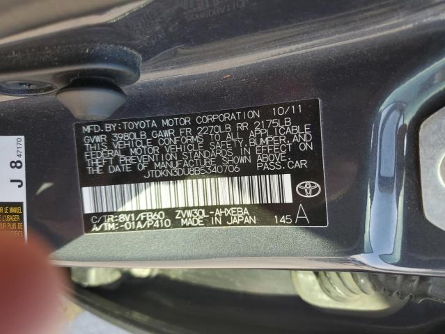 2011 TOYOTA PRIUS - JTDKN3DU8B5340706