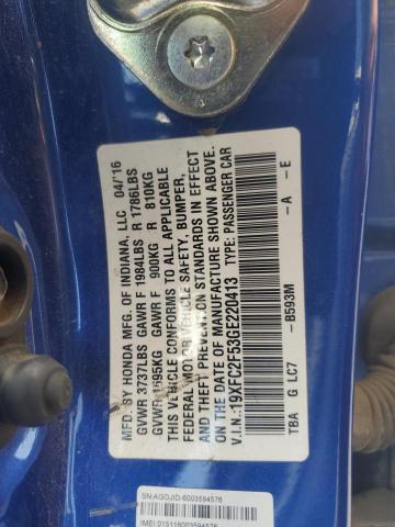 2016 HONDA CIVIC LX - 19XFC2F53GE220413