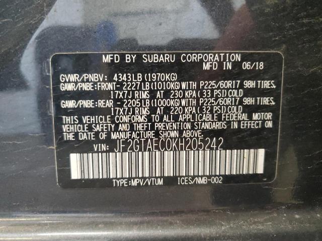 2019 SUBARU CROSSTREK - JF2GTAEC0KH205242