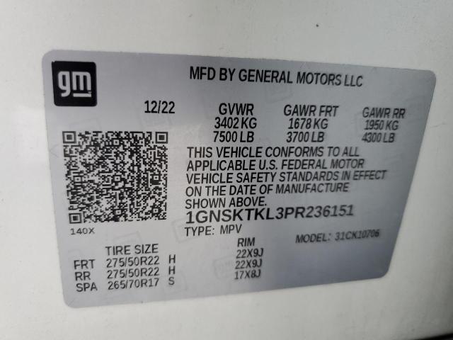2023 CHEVROLET TAHOE K150 1GNSKTKL3PR236151