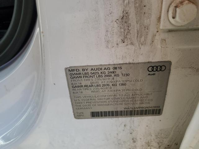 2016 AUDI Q5 PREMIUM PLUS WA1L2AFP8GA042898