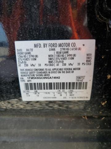 2022 FORD EXPLORER S 1FM5K8GC8NGA74842