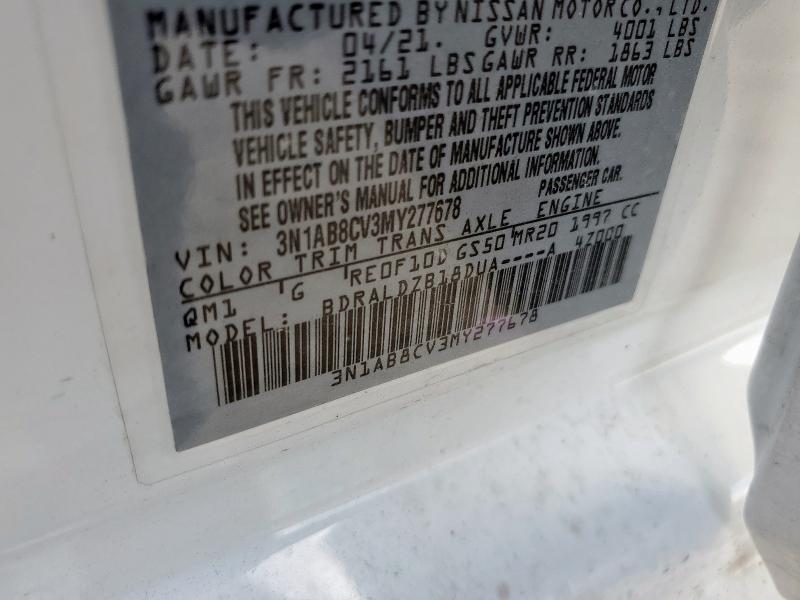 2021 NISSAN SENTRA SV 3N1AB8CV3MY277678