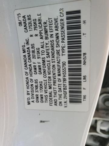 2015 HONDA CIVIC SE 2HGFB2F78FH555790