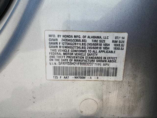 2015 ACURA MDX 5FRYD3H21FB003237