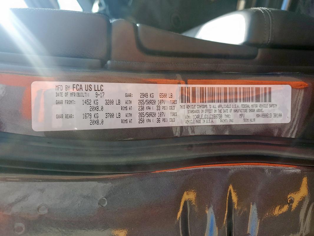 2018 JEEP GRAND CHER 1C4RJEJG1JC168730