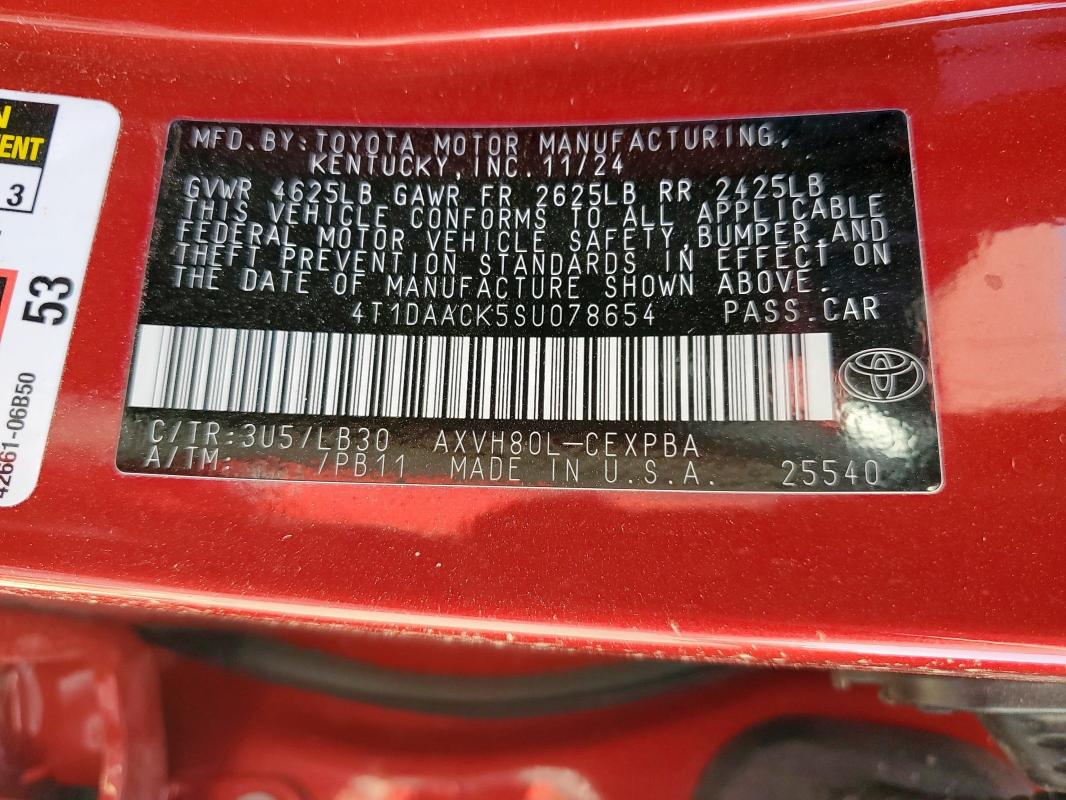 2025 TOYOTA CAMRY XSE - 4T1DAACK5SU078654