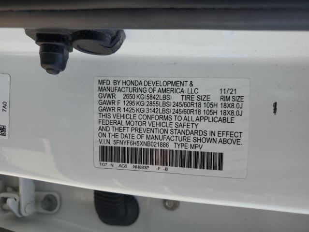 2022 HONDA PILOT EXL - 5FNYF6H5XNB021886